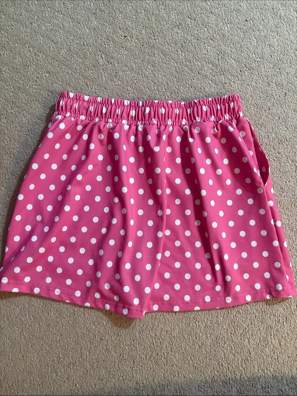 Jess Lea Pink Polka Dot Skort with Drawstring Waist